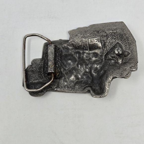 VINTAGE BIG RIG 3D PEWTER METAL BELT BUCKLE TRUCKER TRUCKING MADE IN USA MEN OS - Picture 6 of 11